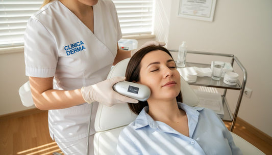 Tratament facial cu radiofrecvență realizat în cabinetul medicului specialist