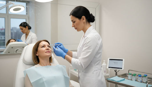 Medicul pregătește o injecție cu botox în cabinetul său.