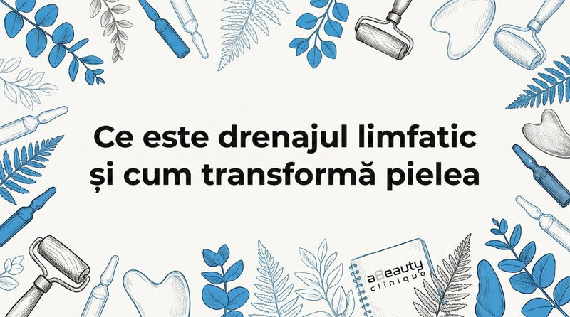 Cartonaș decorativ cu plante aromatice și accesorii pentru masaj, aranjate în jurul titlului central.