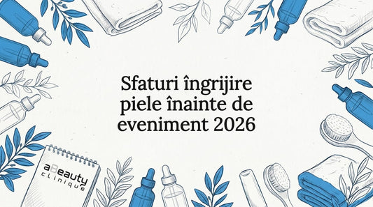 Ilustrație decorativă realizată manual pentru titlul unei rubrici de îngrijire a pielii