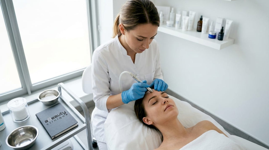 Ședință de microdermabraziune realizată în cabinetul de cosmetică
