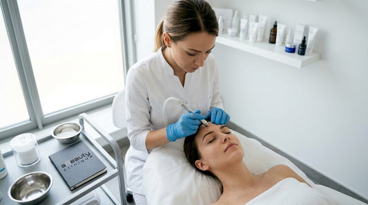 Ședință de microdermabraziune realizată în cabinetul de cosmetică