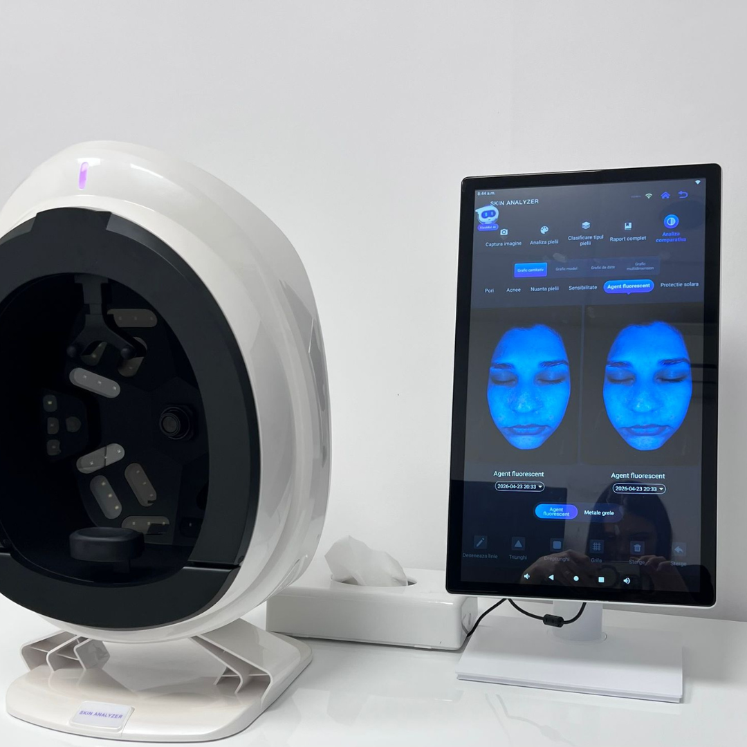 Analizor facial FaceMatrix pentru măsurarea hidratării, pigmentului și texturii pielii