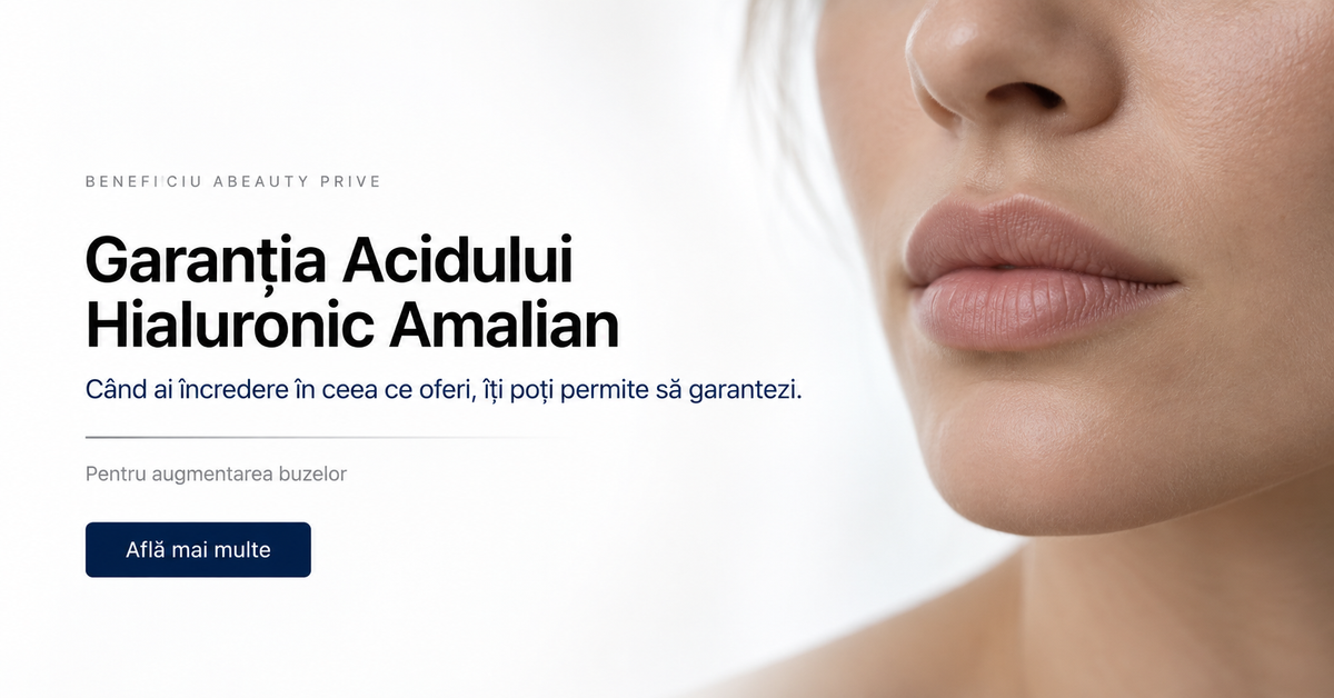 Garanția Acidului Hialuronic Amalian, beneficiu aBeauty PRIVE pentru augmentarea buzelor