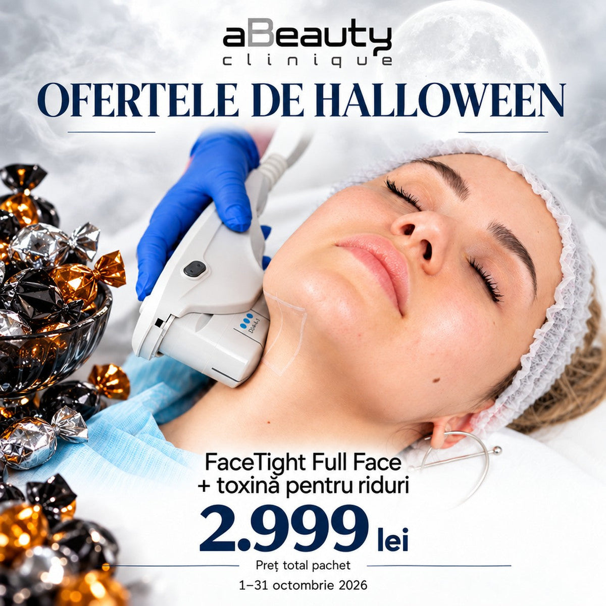Ofertele de Halloween: FaceTight Full Face și toxină pentru riduri, 2.999 lei prețul total al pachetului, până pe 31 octombrie 2026