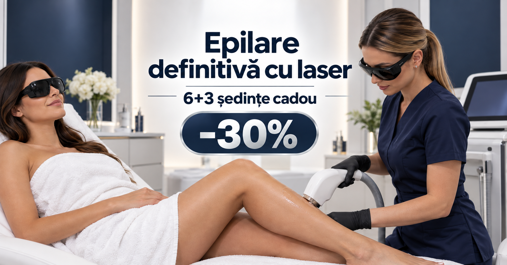 Epilare definitivă cu laser, pachet de 9 ședințe: 6 plătite și 3 cadou, cu 30% reducere